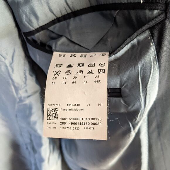 HUGO Boss Wool Suit Blazer Navy 100% Wool 44R US - Picture 3 of 15